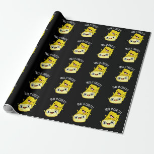 Nehmen Sie es Cheesy Funny Food Puff Dark BG Geschenkpapier