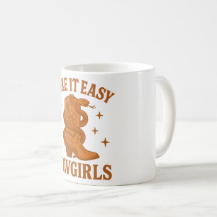 Nehmen Sie es Easy Cowgirls Retro Western Boho Kaffeetasse