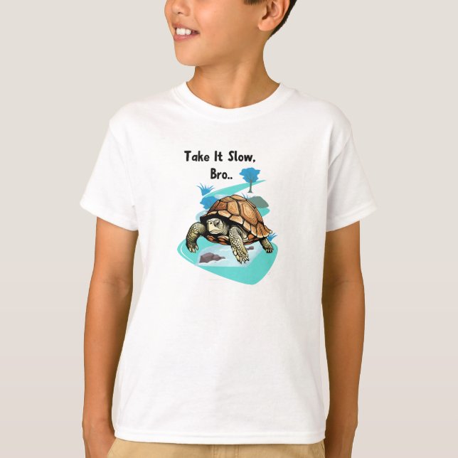 Nehmen Sie es langsam, Bro Turtle T-Shirt (Vorderseite)