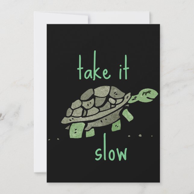 Nehmen Sie es Langsam Niedliche Schildkröte Motivi Dankeskarte (Vorderseite)