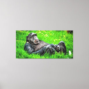 Nehmen Sie es leicht Cool Chimp Einzigartiges Foto Leinwanddruck