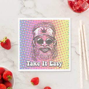 Nehmen Sie es leicht Hippie Serviette