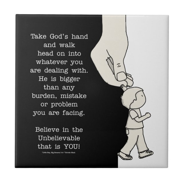 Nehmen Sie Gottes Hand Fliese (Vorderseite)