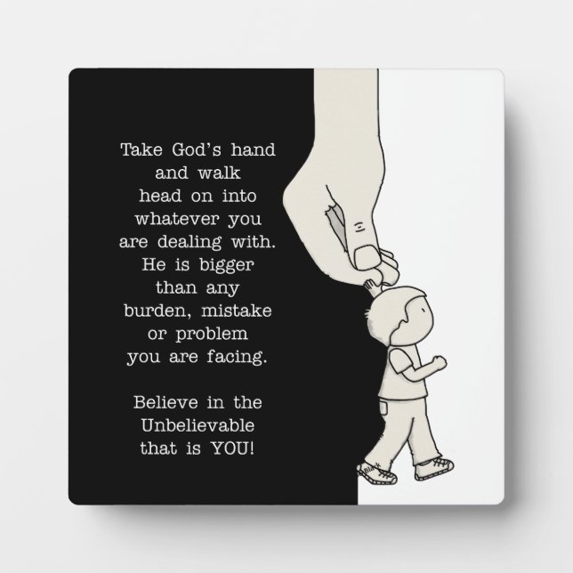 Nehmen Sie Gottes Hand Fotoplatte (Vorderseite)
