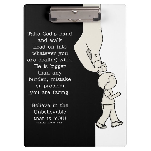 Nehmen Sie Gottes Hand Klemmbrett (Vorderseite)