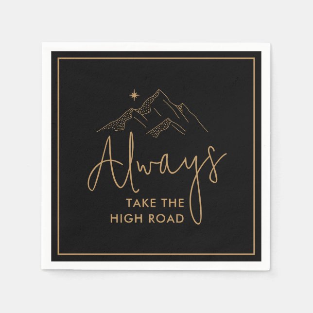 Nehmen Sie immer High Road Black and Gold Serviette (Vorderseite)