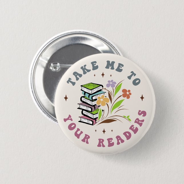Nehmen Sie mich zu Ihren Lesern - Bibliotheksbüche Button (Vorne & Hinten)
