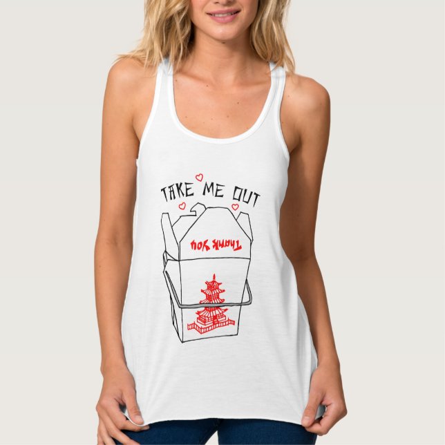 Nehmen Sie mir chinesische Takeout Kasten-Herzen Tank Top (Vorderseite)