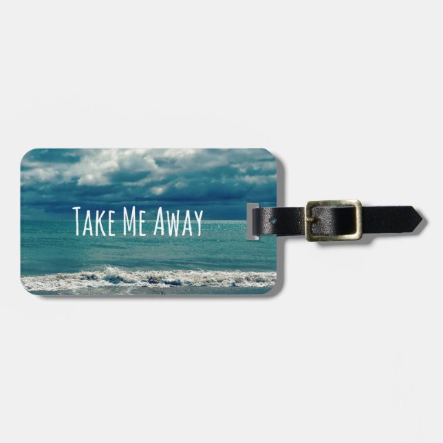 Nehmen Sie mir ein Strandangebot Gepäckanhänger (Vorderseite horizontal)
