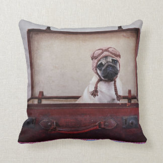 "Nehmen Sie mir mit Ihnen" Mops-Welpethrow-Kissen Kissen