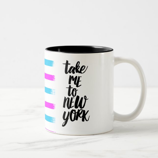 Nehmen Sie mir zu New- Yorkschwarzem 11 Unze Zweifarbige Tasse (Rechts)