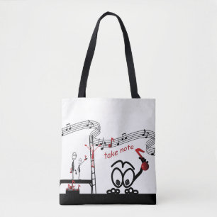 Nehmen Sie Note Music Teacher Funny Stickman Tote  Tasche