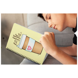 Nehmen Sie sich die Runde, Paper Cup of Coffee Lie Notizbuch