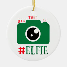 Nehmen wir ein Elfie Santa Cam Weihnachten Keramik Ornament