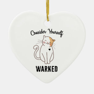 Nehmen wir Ihre selbst gewarnte böse Katze Keramik Ornament