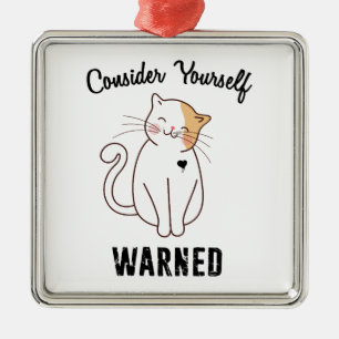 Nehmen wir Ihre selbst gewarnte böse Katze Ornament Aus Metall