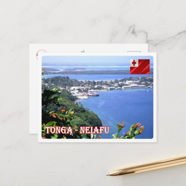Neiafu - Tonga - Luftsicht - Postkarte (Vorderseite/Rückseite Beispiel)