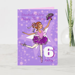 Neice ballerina anniversaire violet violet carte d
