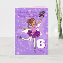 Neice Ballerina Geburtstag lila lila Alterskarte Karte