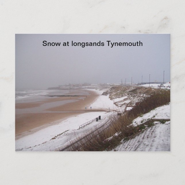 (Neige à long sable Tynemouth Carte postale) (Devant)