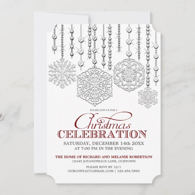 Neige baisse Noël Fête de Noël Invitation (Devant)