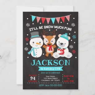 Neige beaucoup amusant Invitation Anniversaire