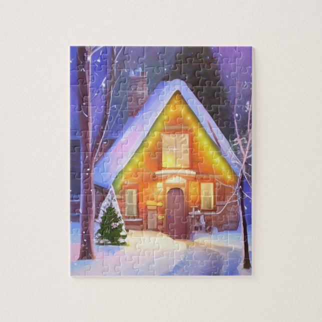 NEIGE CABINE ART NOËL JIGSAW PUZZLE (Vertical)