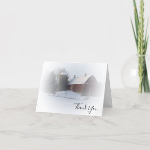 Neige Couverte Grange Silo Hiver Pays Merci