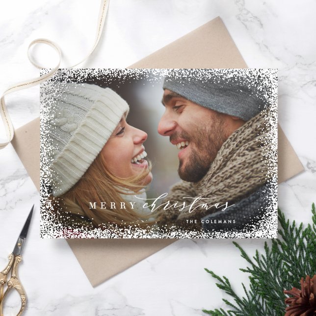 Neige Dans Joyeuse Carte De Vacances Noël (Créateur téléchargé)