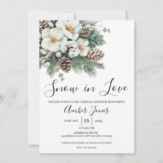 Neige dans l'amour hiver nuptiale Invitation douch