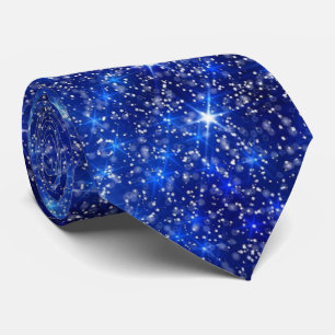 Neige d'hiver en bleu Cravate cadeau masculin