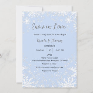 Neige en amour Faire-part de mariage, Mariage d'hi