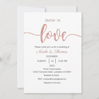 Neige en amour Faire-part de mariage, Mariage d'hi