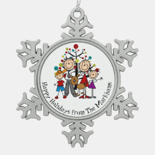Neige Famille Personnalisée Avec Ornement De Flocon De N