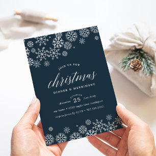 Neige Invitation pour le dîner de Noël