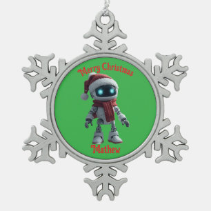 Neige Joli robot Ornement encadré flocon de Noël de Noël