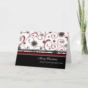 Neige Joyeux Cousin de Noël et sa carte de famille