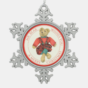 Neige M. OURS Ornement de flocon d'neiges d'hiver + Text