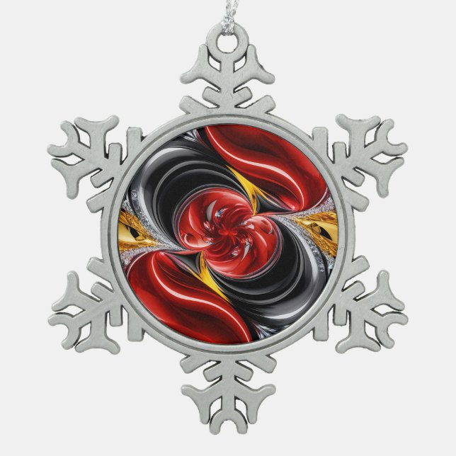 Neige Ornement de flocon d'eau douce aux couleurs allema (Devant)