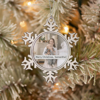 Neige Ornement de Noël en étain personnalisé avec flocon
