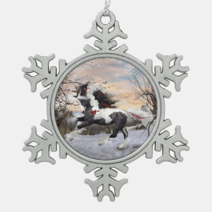Neige Ornement gitan de cheval de Vanner de flocon de