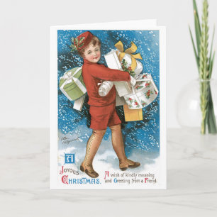 Neige vintage de 001 de Noël de carte cadeaux de