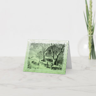 Neige vintage d'hiver et carte de Sleigh de Père