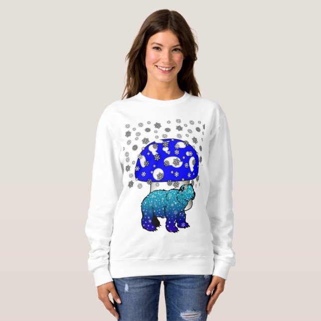Neige Vintage sweatshirt de l'ours polaire (Devant entier)