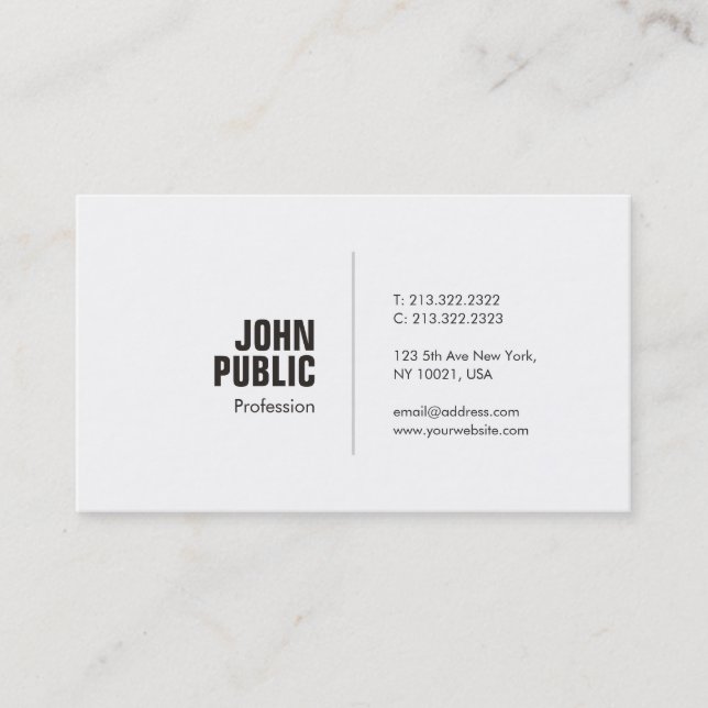 Neigen berufliches kreatives Minimalistisches Visitenkarte (Vorderseite)