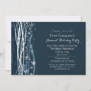 neiges bleues Festive Fête corporative Invitation