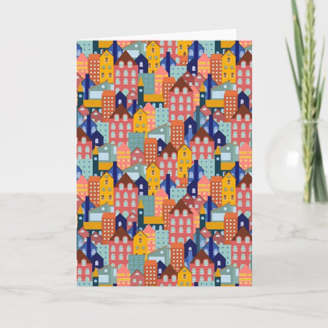 Neighborhood Block City Houses Pattern Karte (Vorderseite)