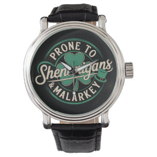 Neigt zu Schabernack und Unsinn St. Patrick's Day Armbanduhr