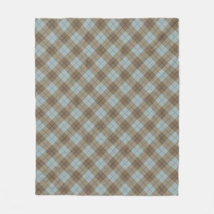 Neigung kariert im Blau und in Brown Fleecedecke