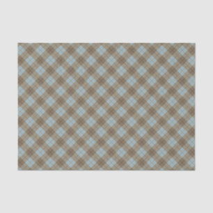 Neigung kariert im Blau und in Brown Seidenpapier